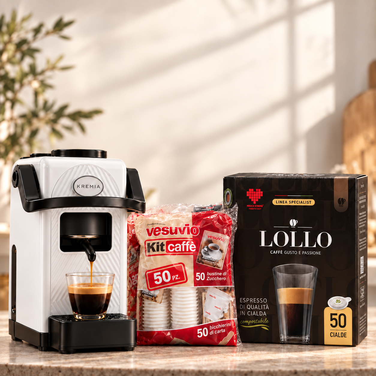 Кафе комплект с бяла Kremia и Lollo Nero